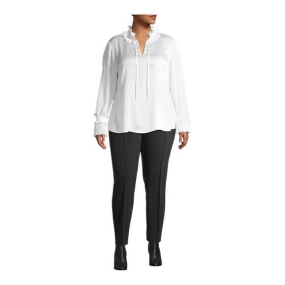 LAFAYETTE 148 New York Roan Ruffle Trim Blouse size medium NWT - Picture 1 of 7